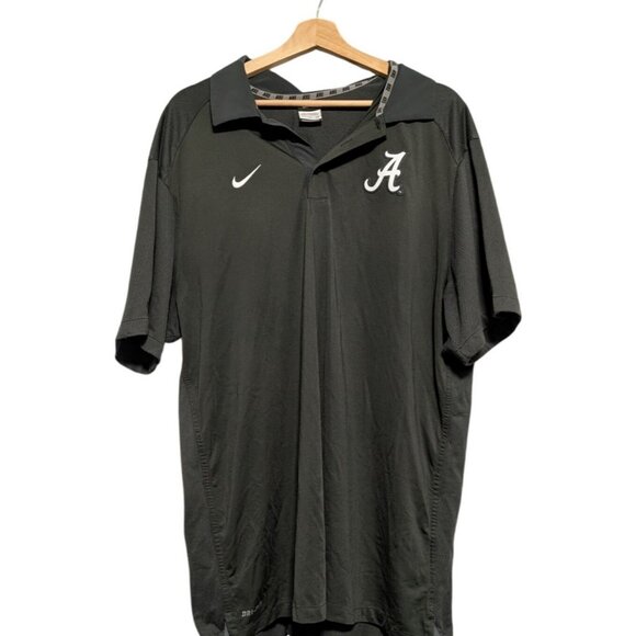 Nike Shirt Men's L Gray Alabama Crimson Tide Polo Dri-Fit NCAA - Picture 1 of 8
